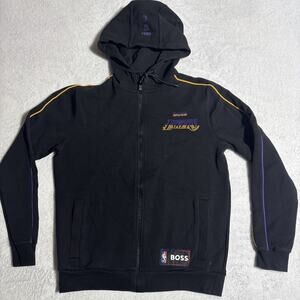 BOSS x NBA Men's Los Angeles Lakers Zip-Up Solid Hoodie Size S